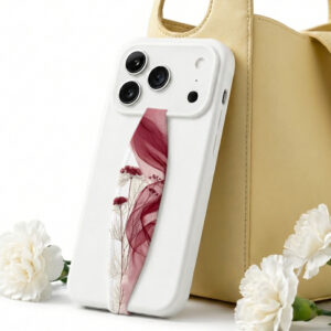 Flower Phone Grip Strap | Elastic Phone Holder | Maroon Meadow