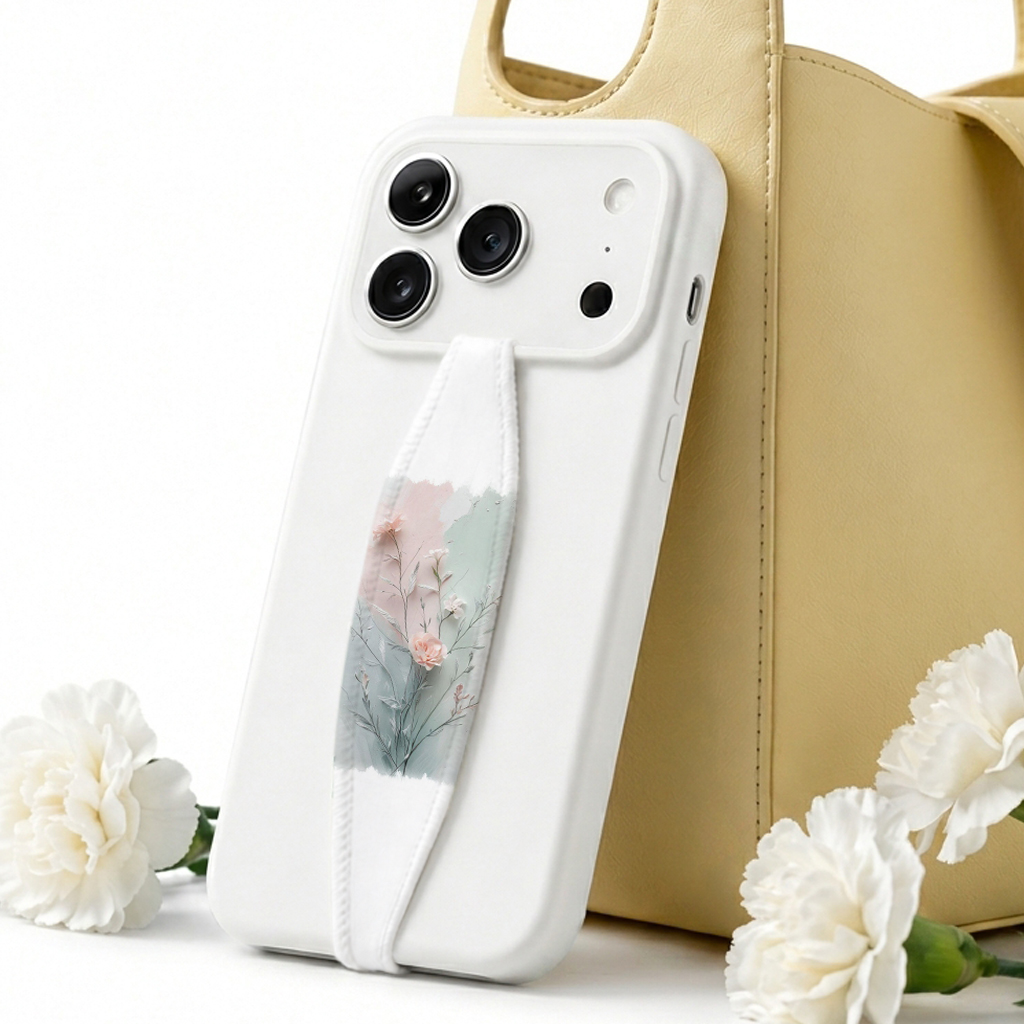 flower phone grip strap misty meadow Flower Phone Grip Strap | Elastic Phone Holder | Misty Meadow